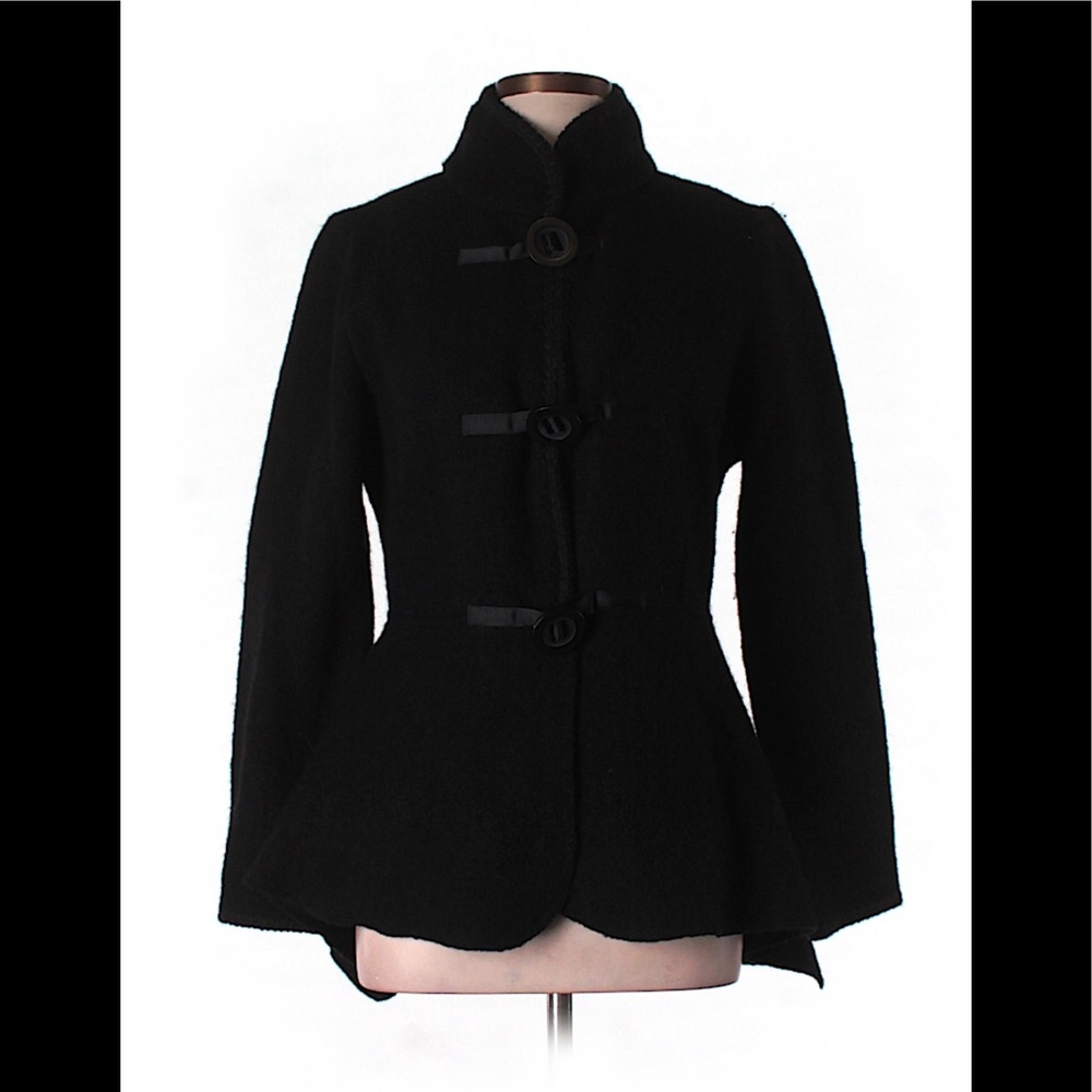 Cynthia Rowley Black Wool Coat Size L